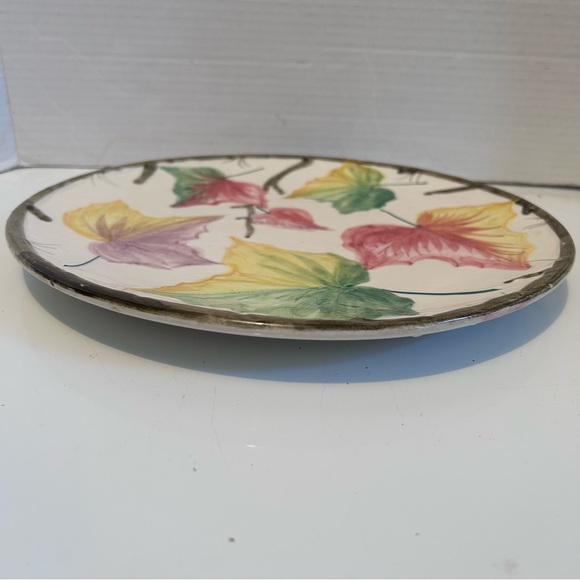 Vintage Italian hand painted Ceramic Leaf/ Decorative Plate - Picture 8 of 11